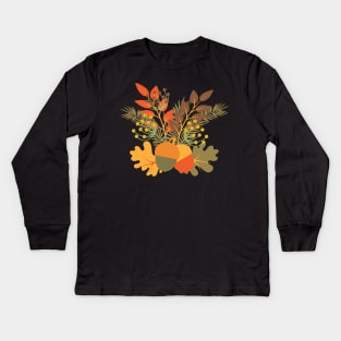 Autumn Floral Acorns & Leaves Kids Long Sleeve T-Shirt